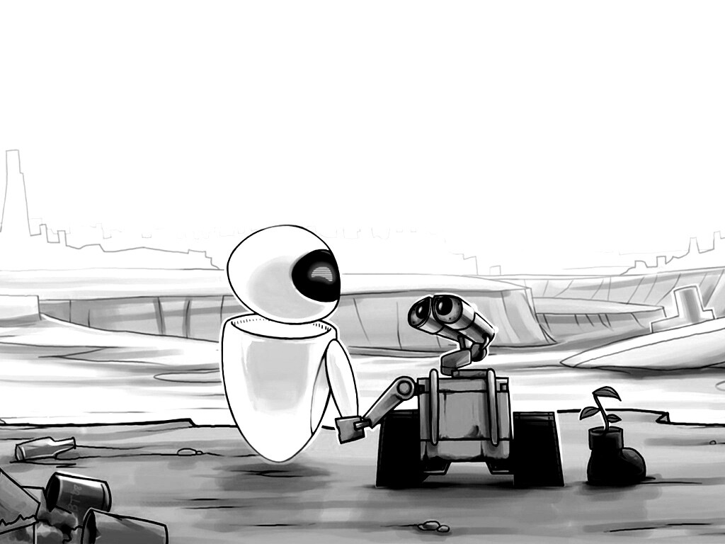 WALL-E и Ева обои