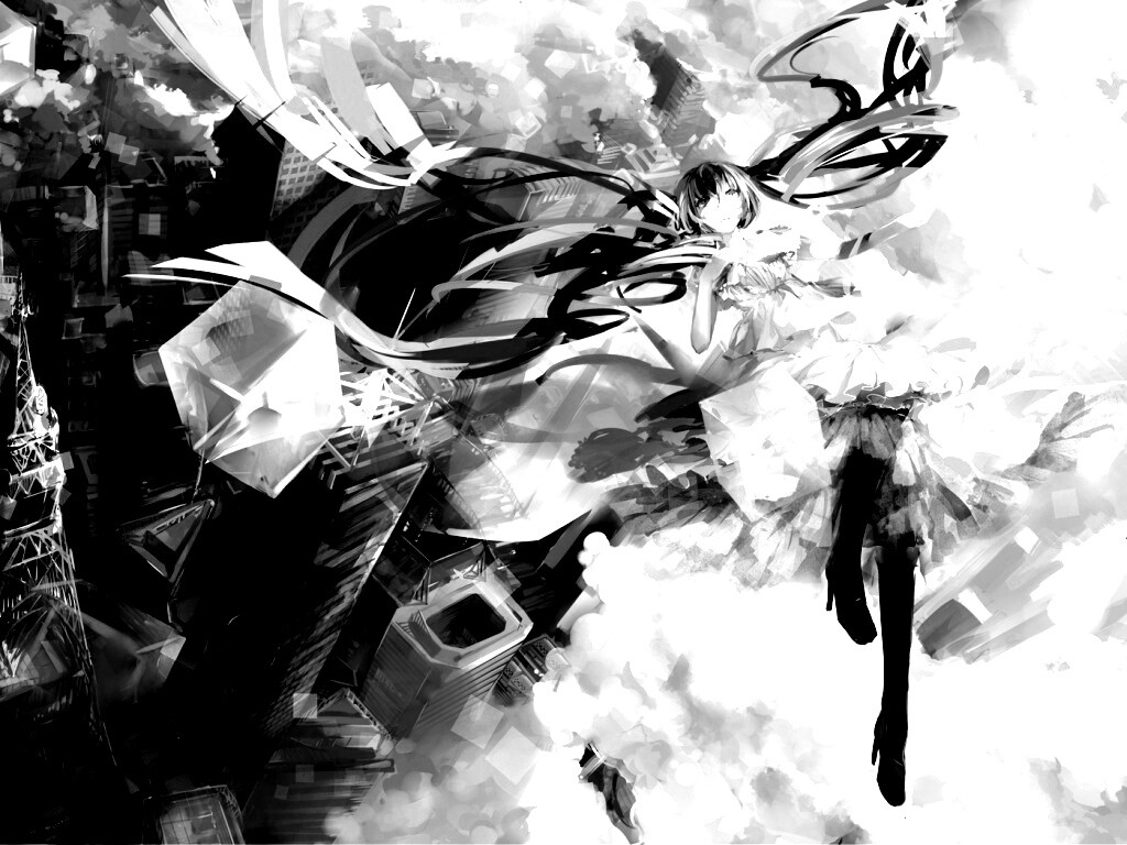 Hatsune Miku в небе обои
