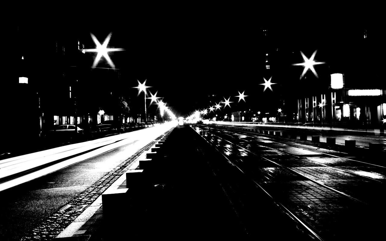 Мгновение на улице ночного города обои