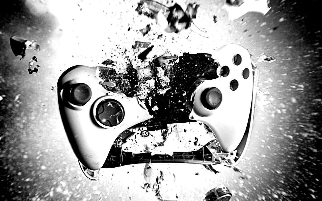 Взрывающийся белый контроллер xbox обои