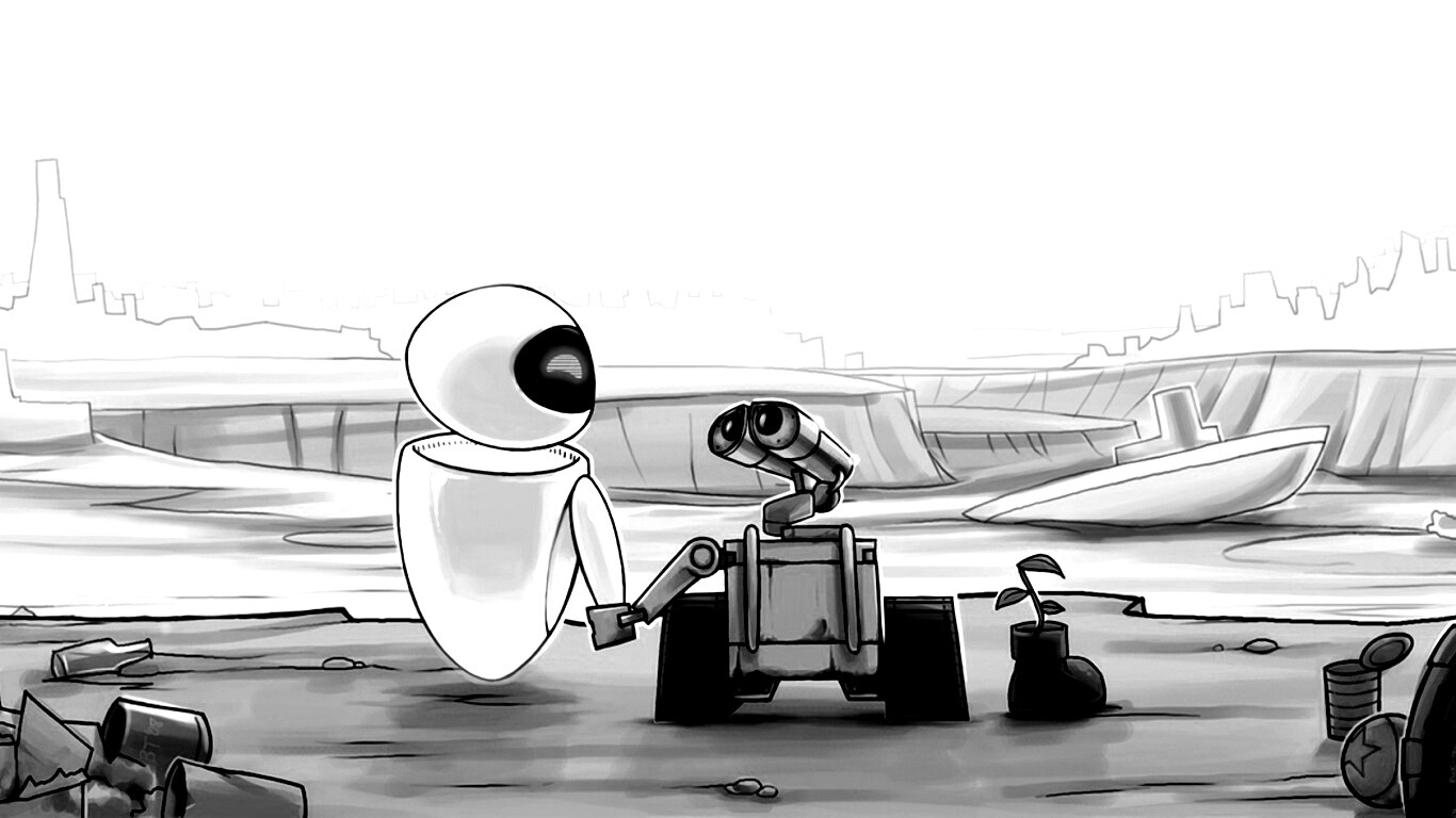 WALL-E и Ева обои