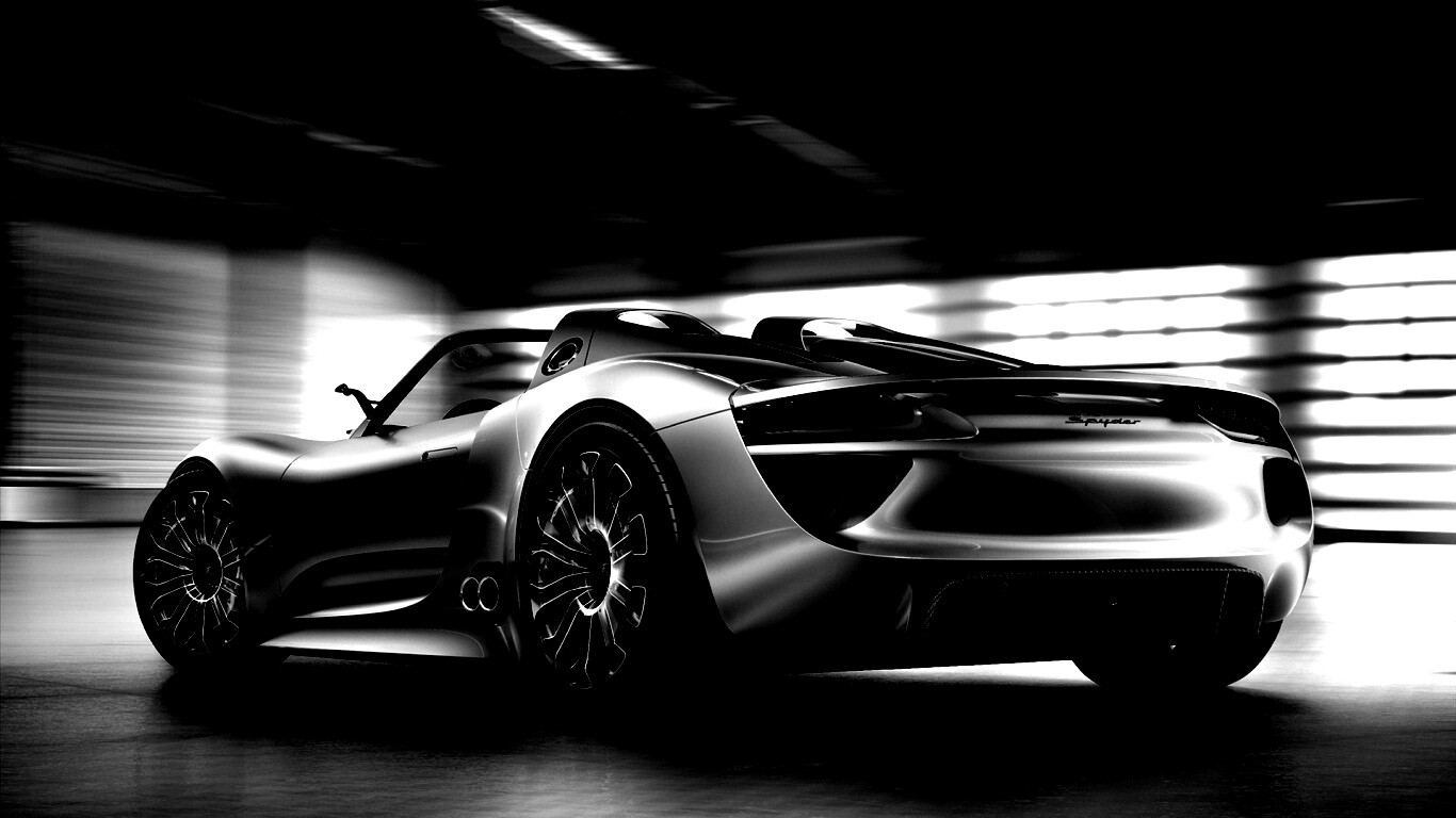 Porsche 918 Spider вид сзади обои