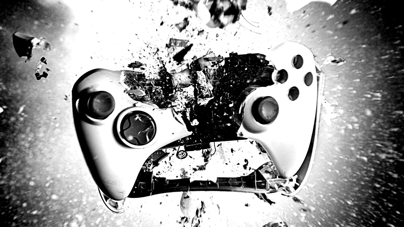 Взрывающийся белый контроллер xbox обои