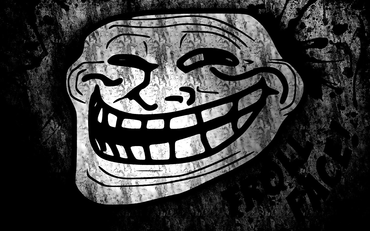 Trollface в стиле гранж обои