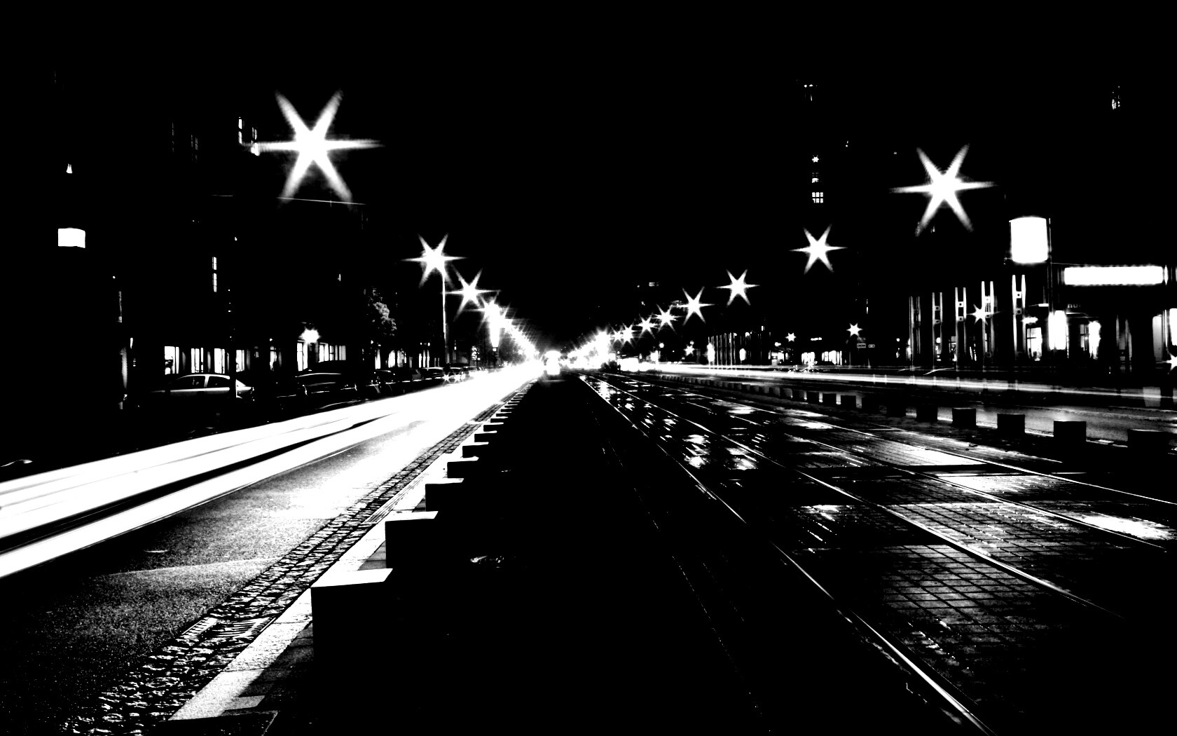 Мгновение на улице ночного города обои