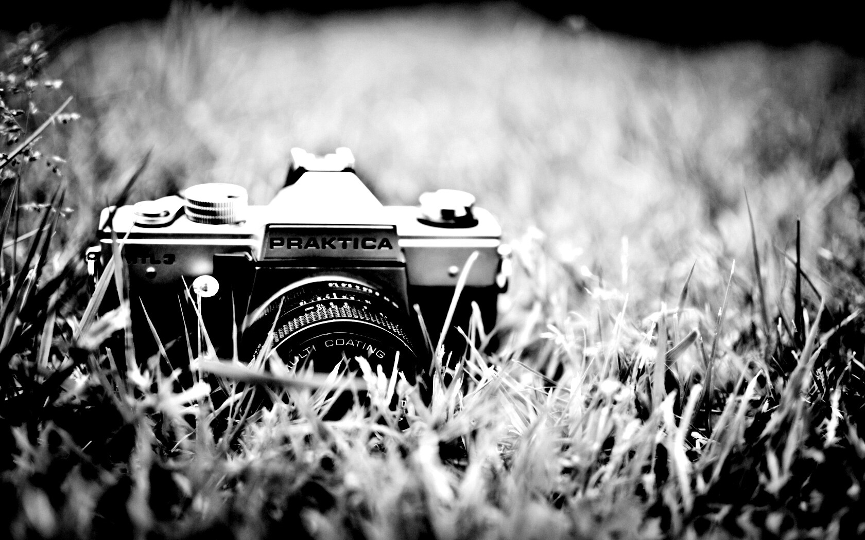 Фотоаппарат Praktica в траве обои
