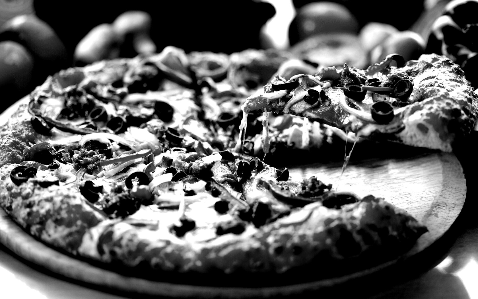 фото черно белая пицца (120) фото