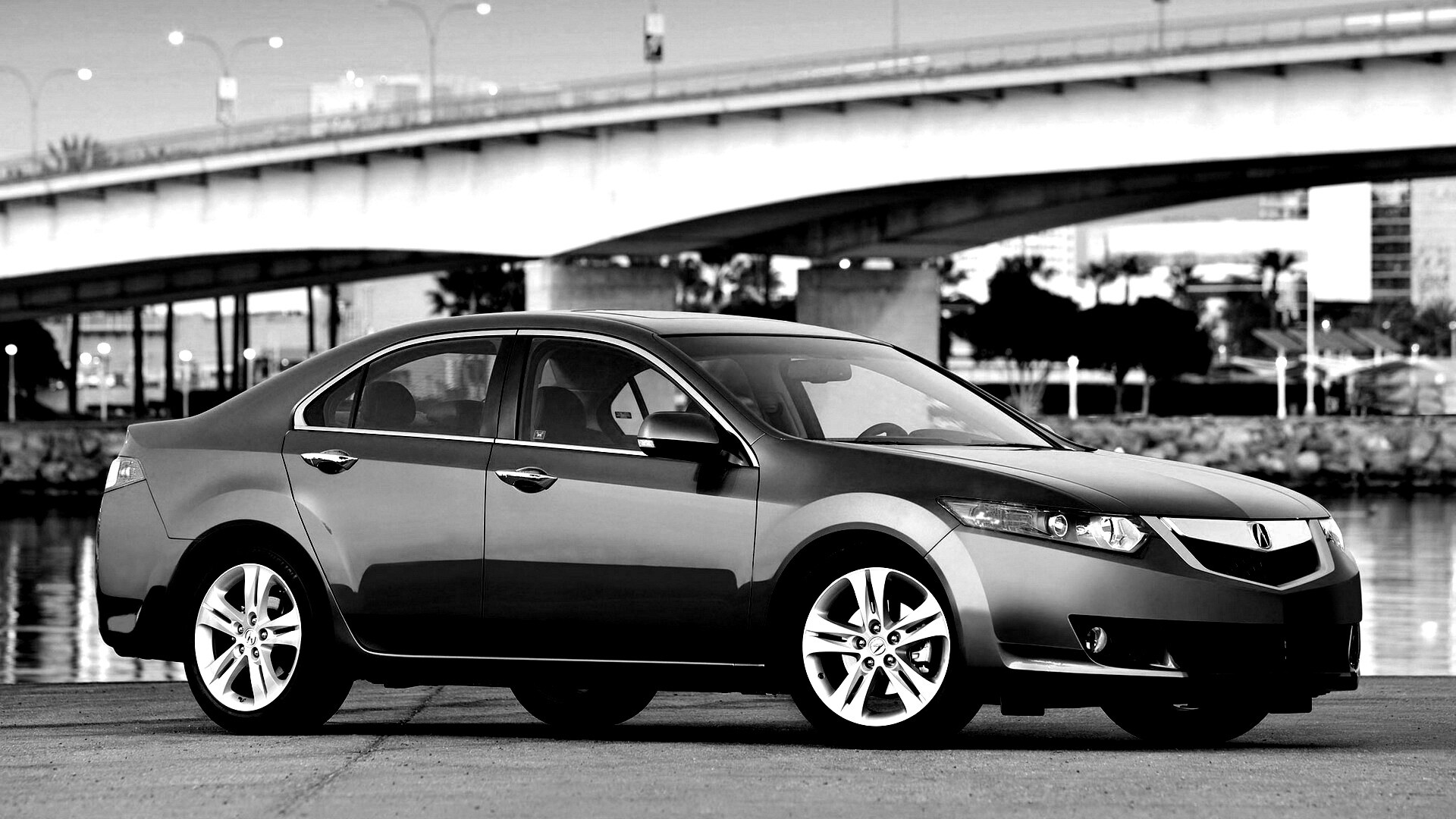 Acura на фоне моста обои