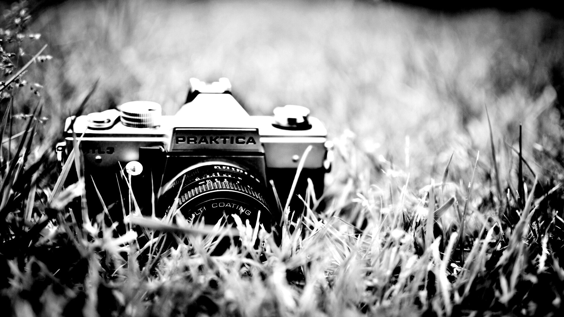 Фотоаппарат Praktica в траве обои
