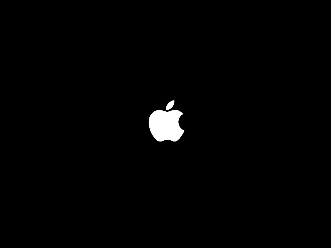 Логотип Apple на черном фоне обои