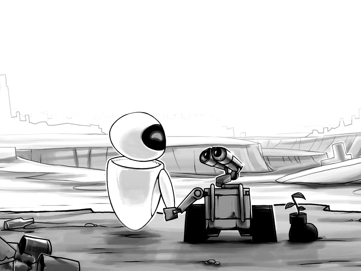 WALL-E и Ева обои