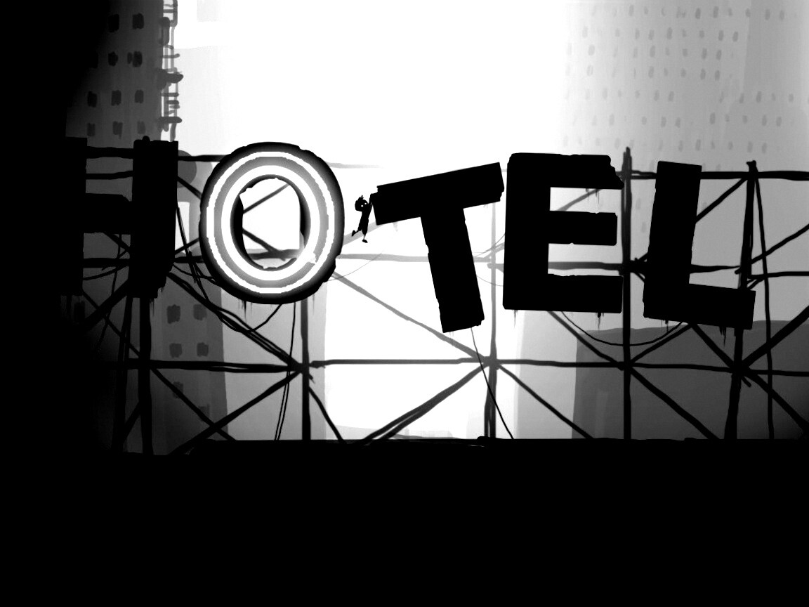 Мальчик из Limbo на вывеске "Hotel" обои