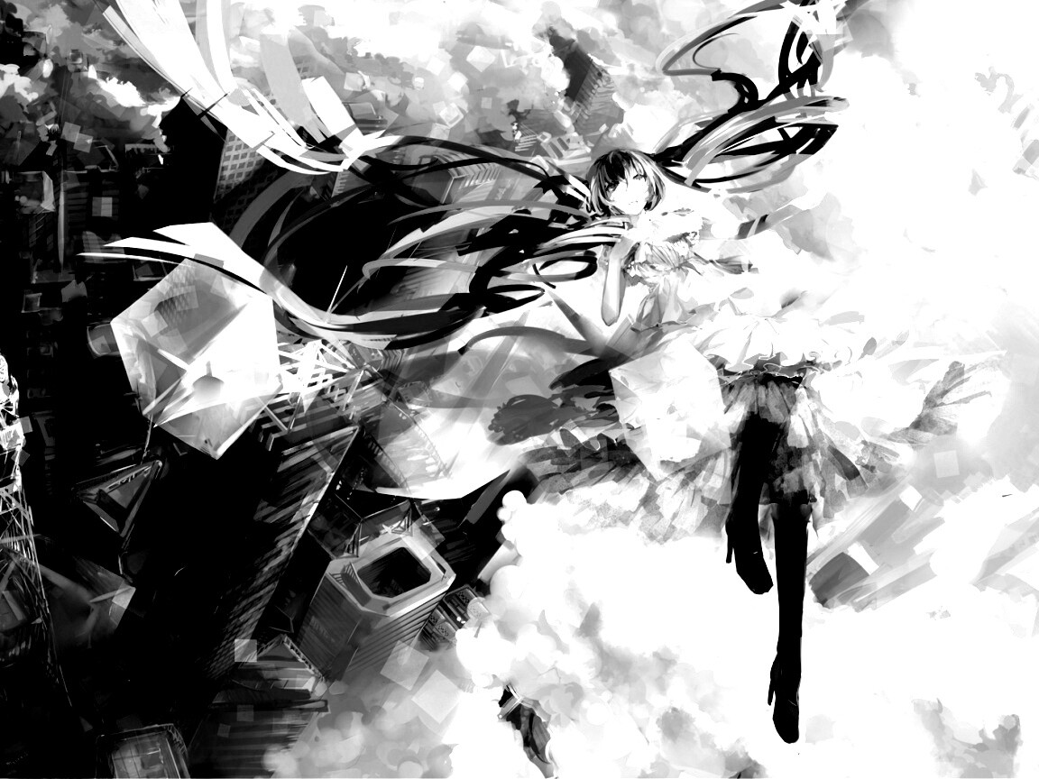 Hatsune Miku в небе обои