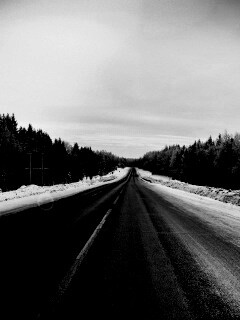 Дальняя дорога зимой обои