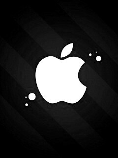 Логотип Apple на фоне голубых полос обои