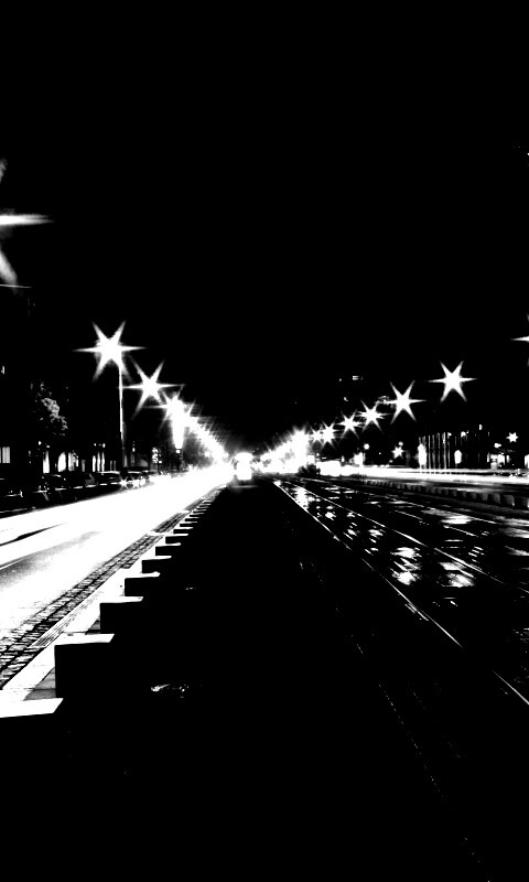 Мгновение на улице ночного города обои