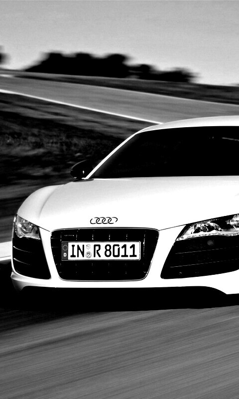 Белый Audi на повороте обои