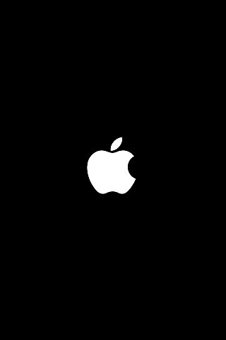 Логотип Apple на черном фоне обои