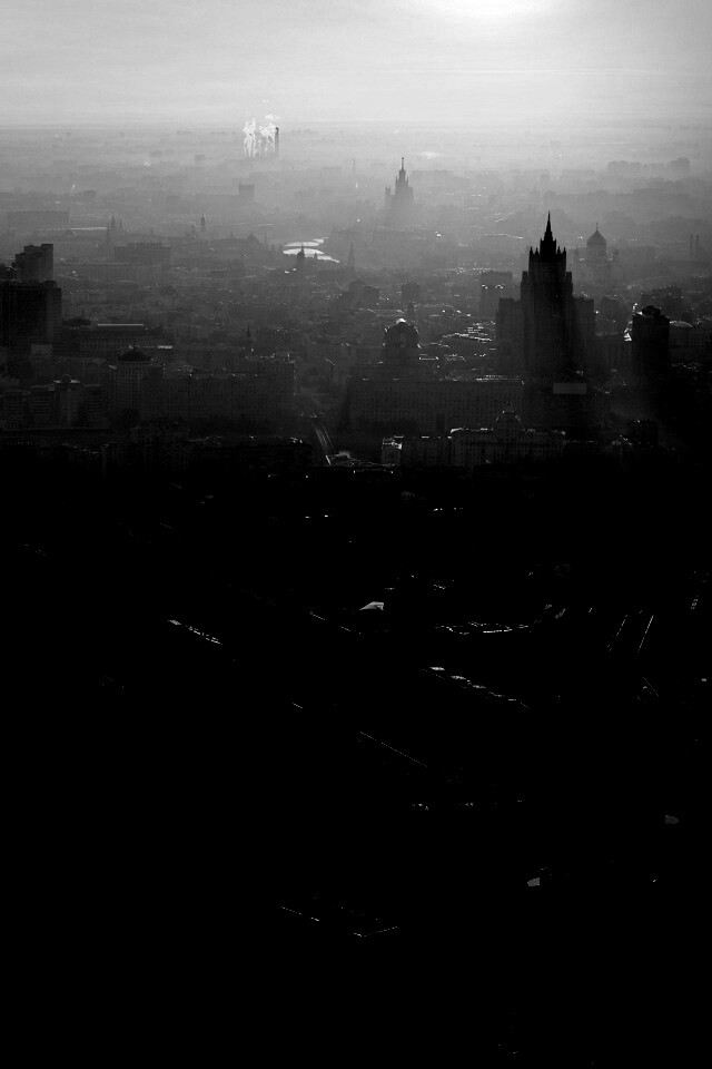 Москва в тумане обои