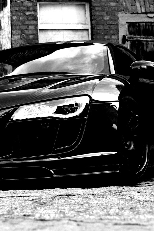 Черная Audi R8 обои