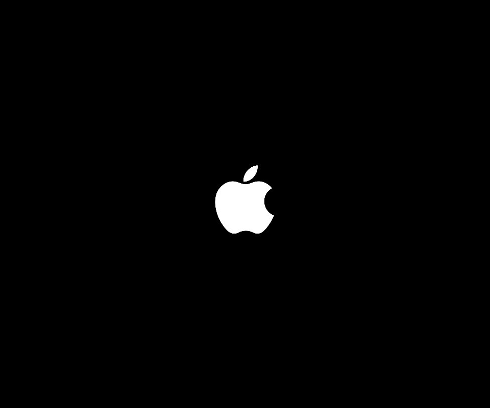 Логотип Apple на черном фоне обои