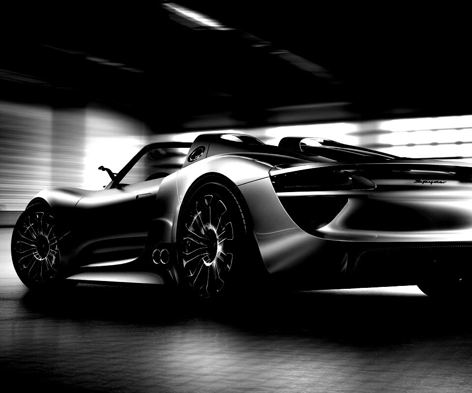 Porsche 918 Spider вид сзади обои