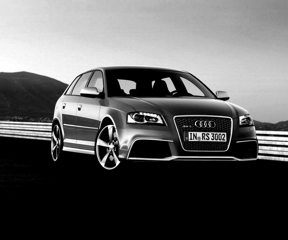 Красная Audi RS3 спереди обои