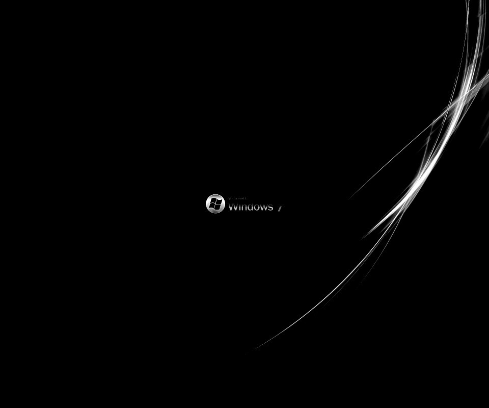 Темный фон Windows 7 обои