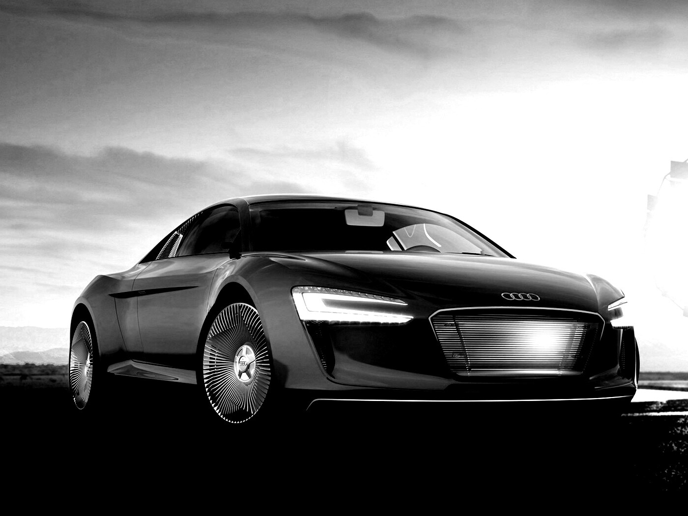 Красный автомобиль Audi обои