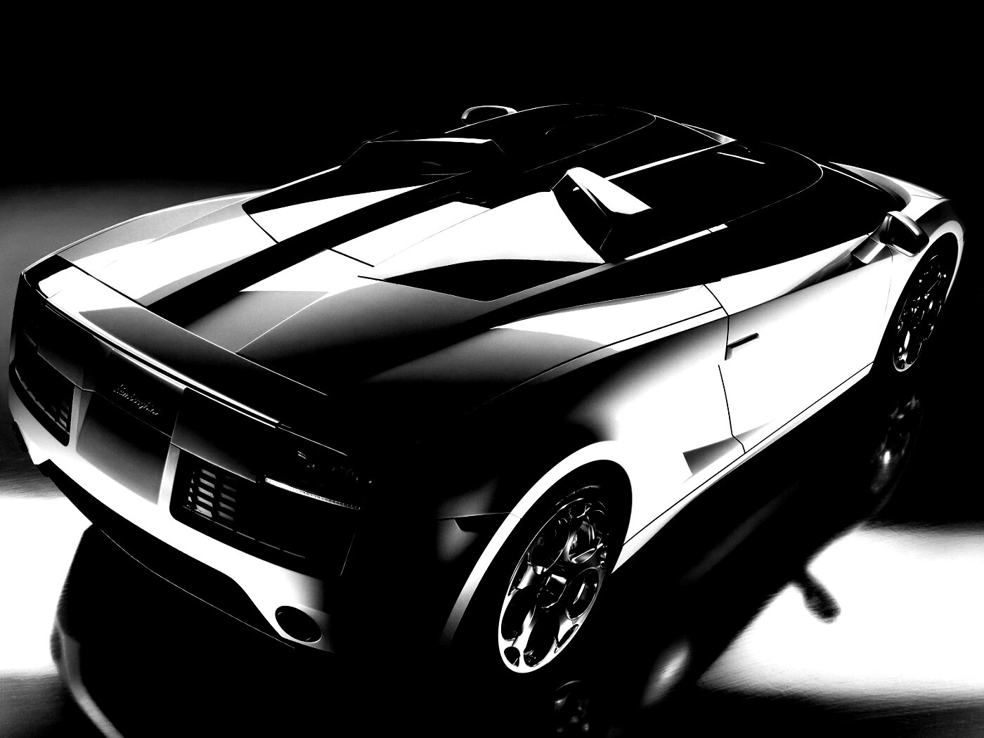Светло-Серый Lamborghini (Сзади) обои