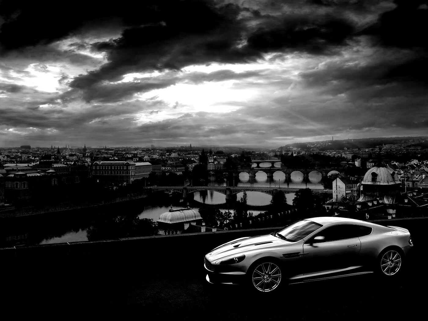 Aston Martin в городе обои