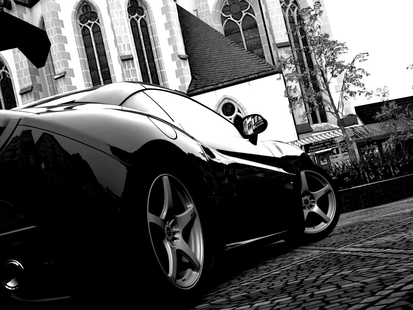 Ferrari на мостовой обои