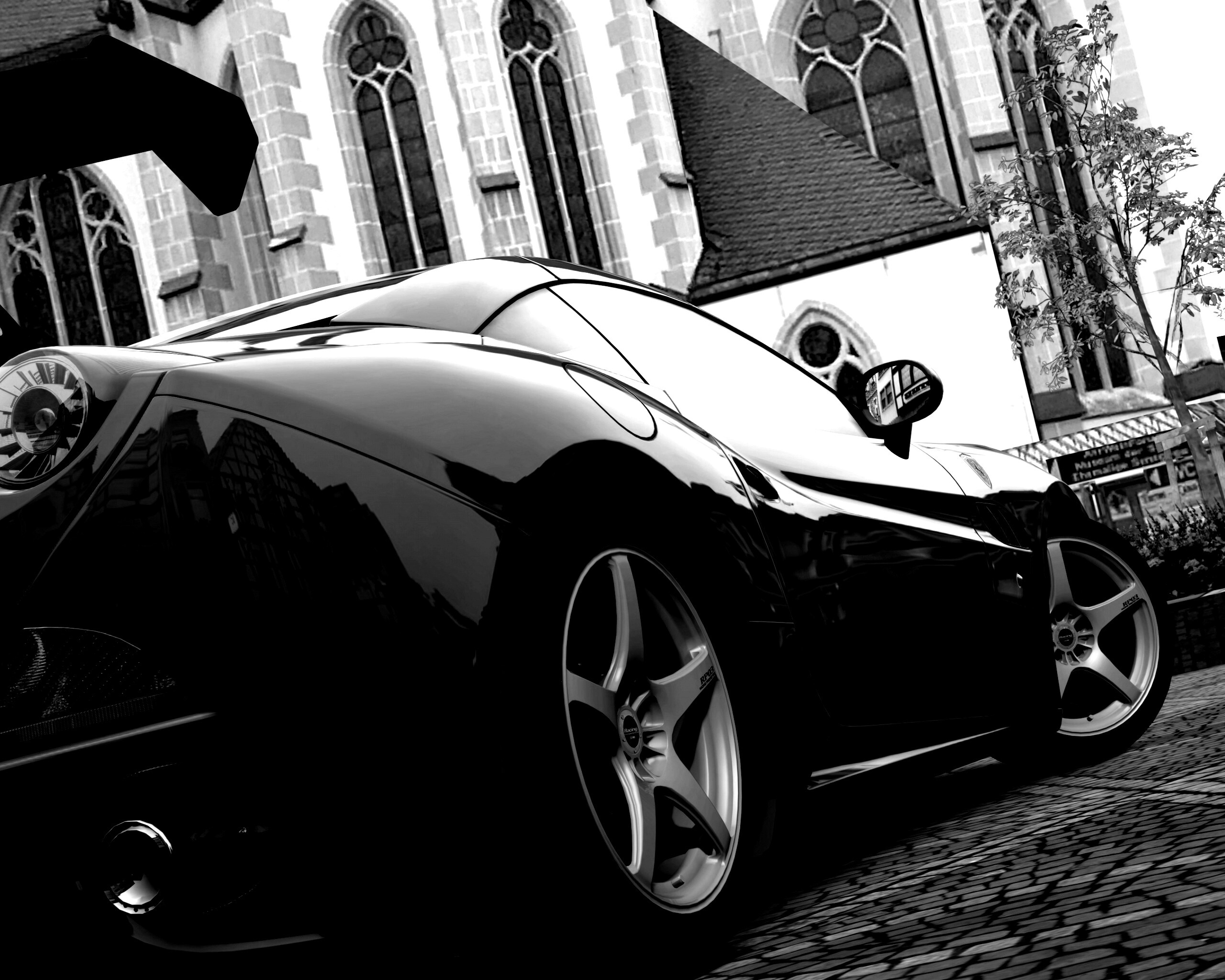 Ferrari на мостовой обои