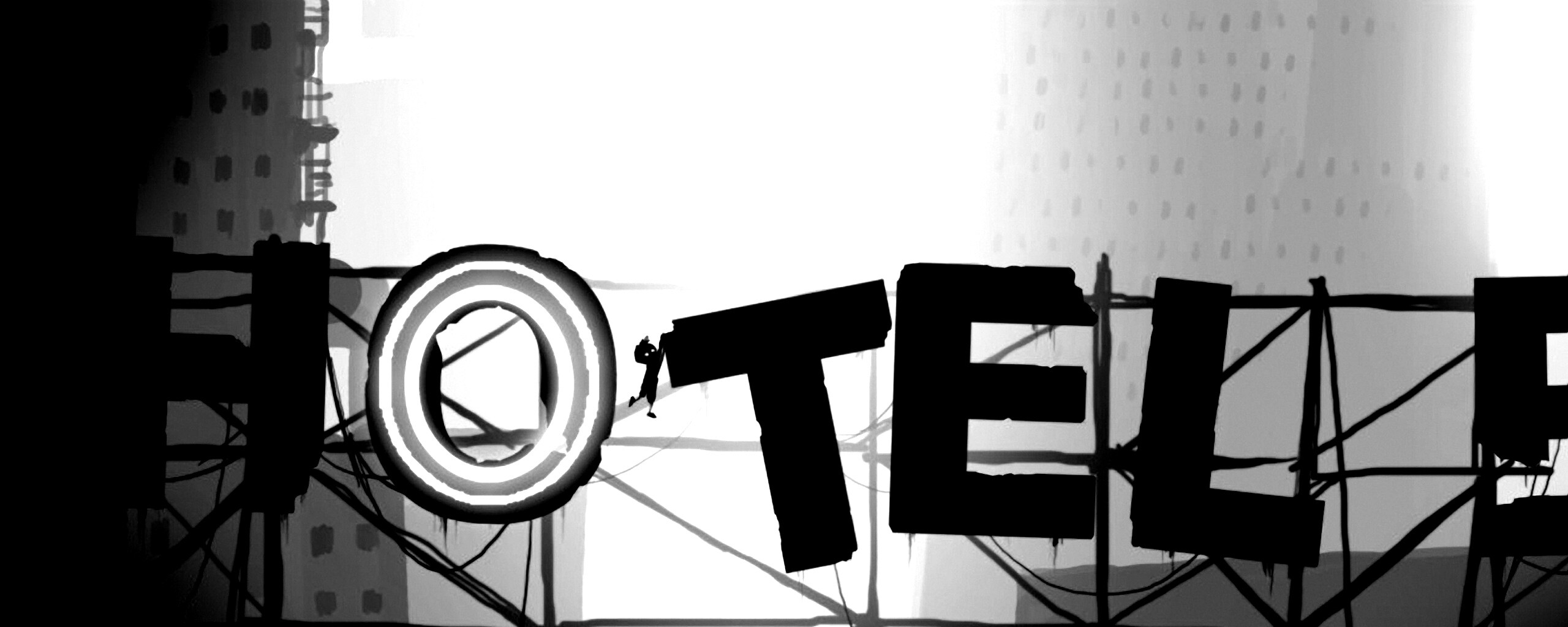 Мальчик из Limbo на вывеске "Hotel" обои