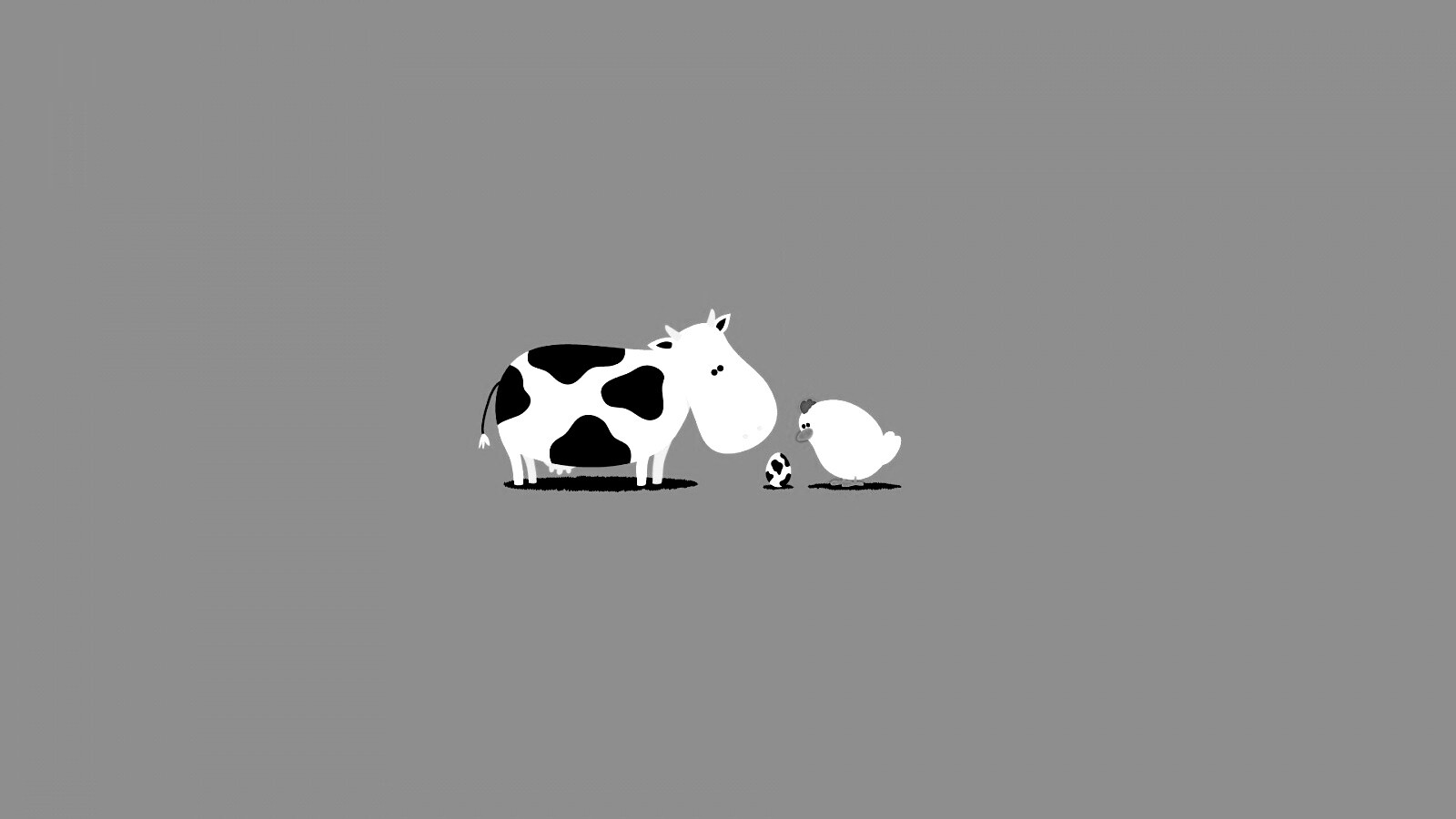 Корова + курица обои