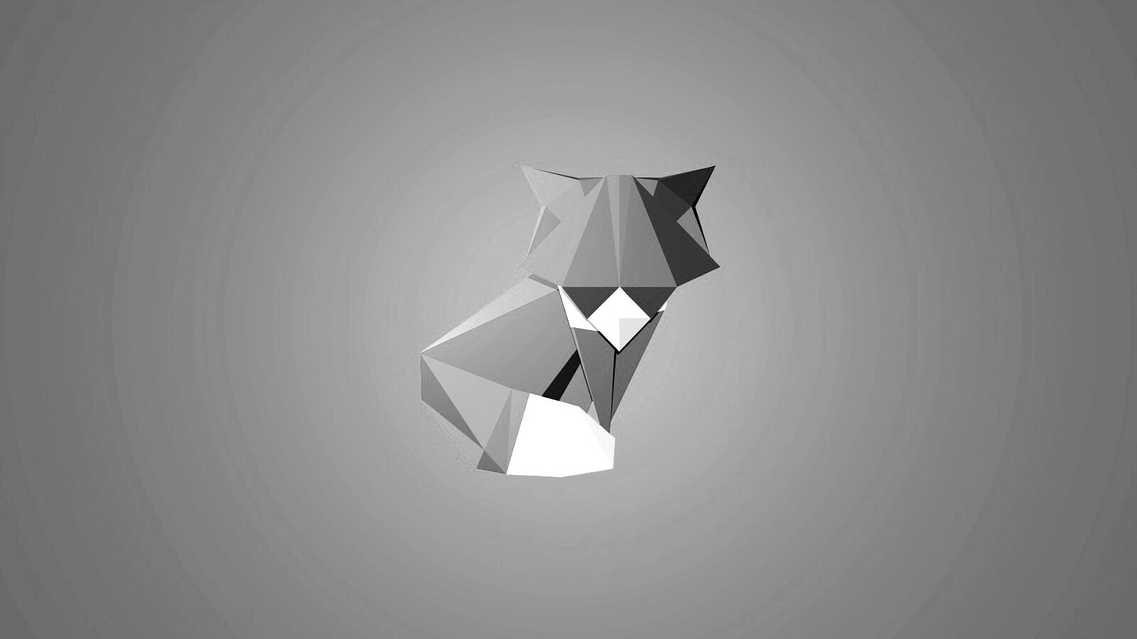 Origami fox обои