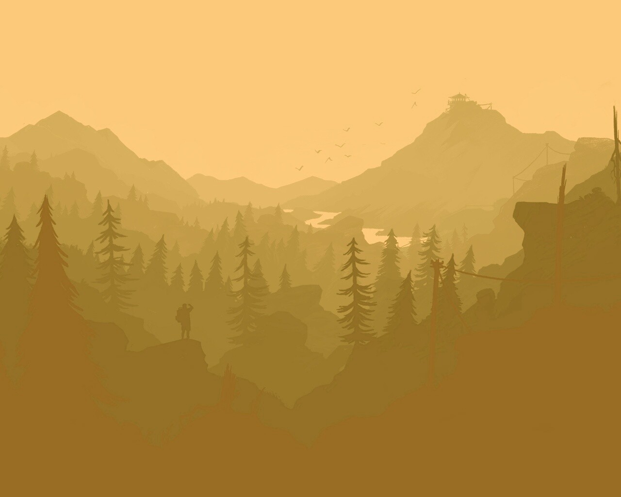 Зеленый Firewatch обои