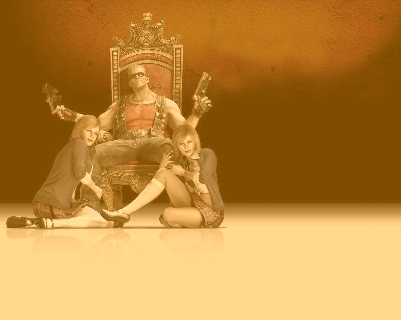 Duke Nukem на троне обои