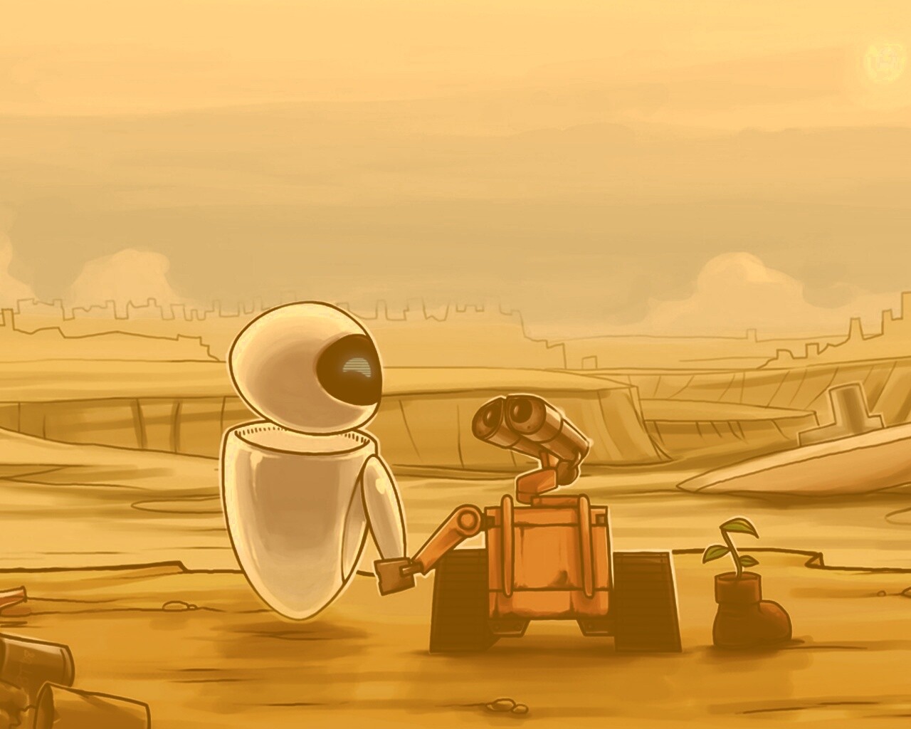 WALL-E и Ева обои