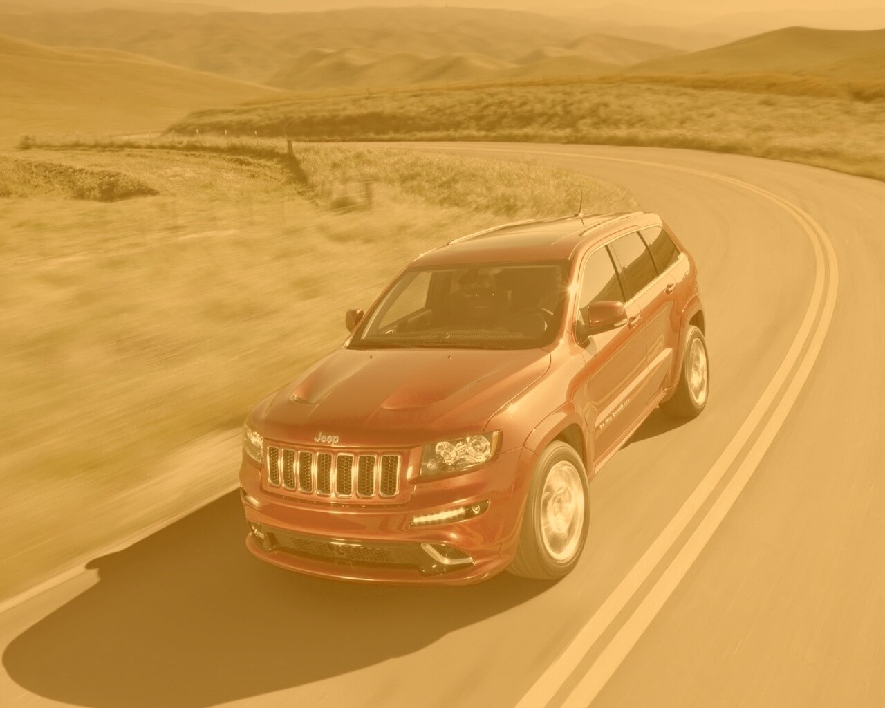 Jeep на дороге обои