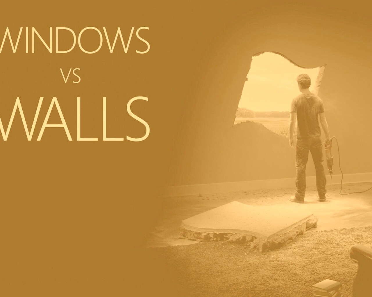 Windows против стен обои