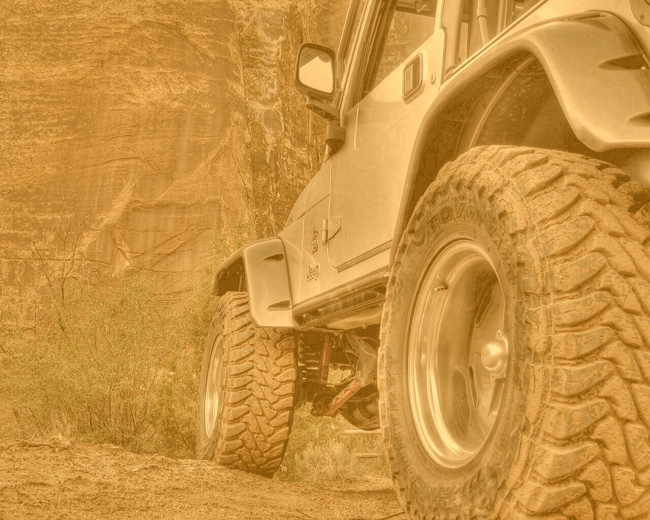 Jeep на бездорожье обои