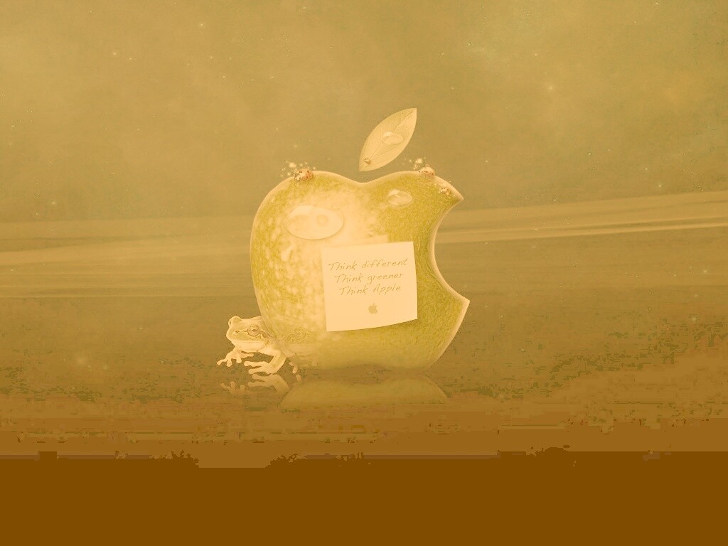 Think different, think greener, think Apple обои