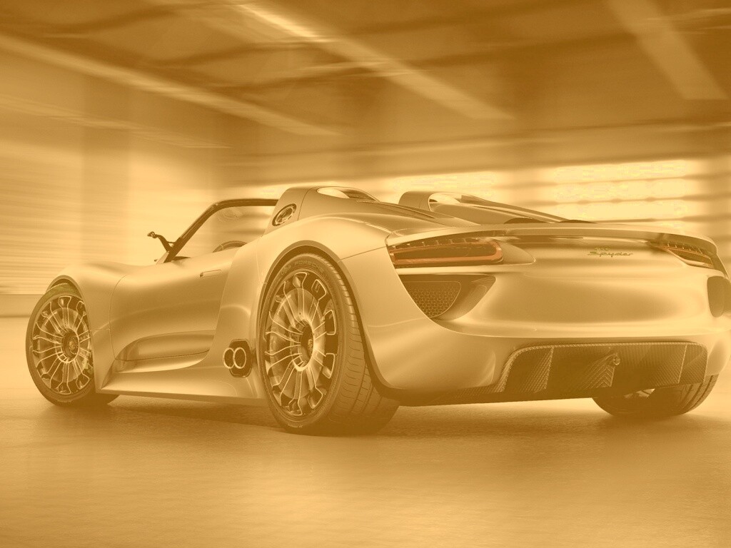 Porsche 918 Spider вид сзади обои