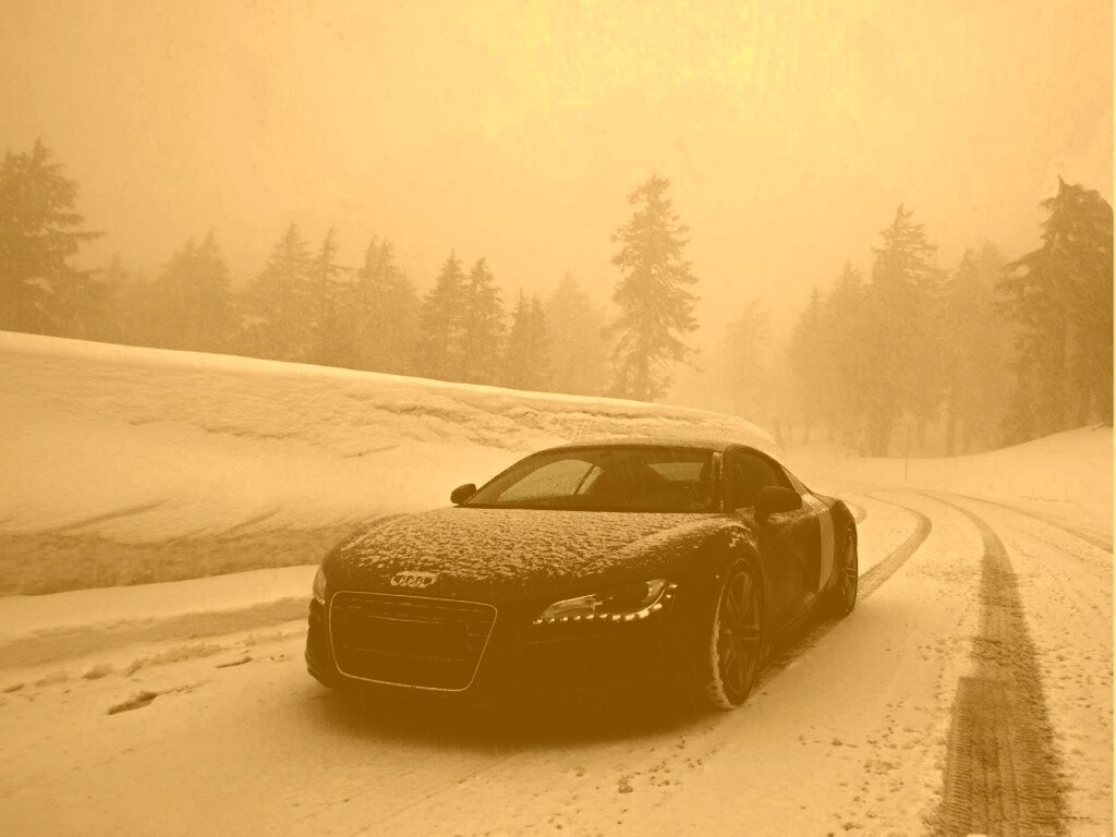 Audi R8 зимой обои