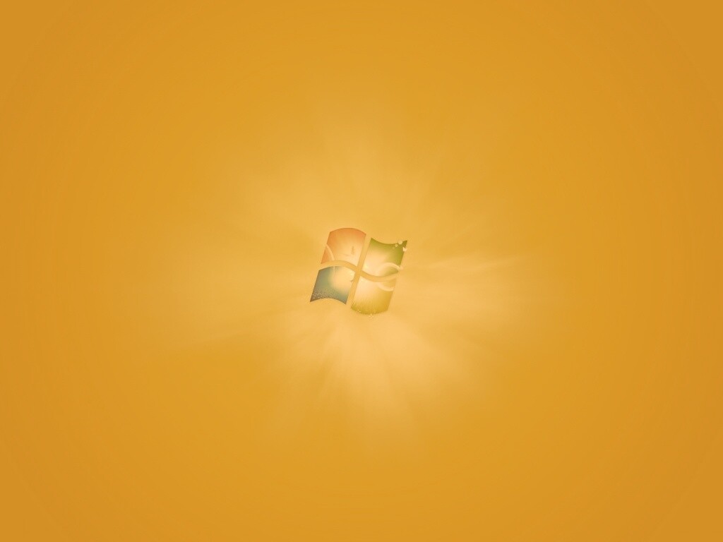 Яркий желтый логотип Windows 7 обои