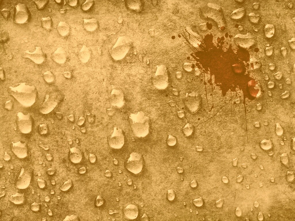 Кровавое пятно и капли воды обои