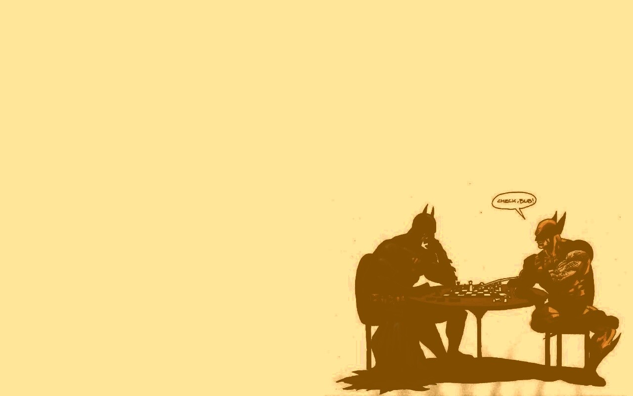 Бэтмен и Расомаха играют в шахматы обои
