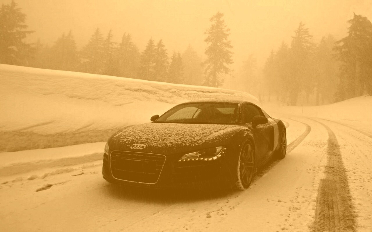 Audi R8 зимой обои