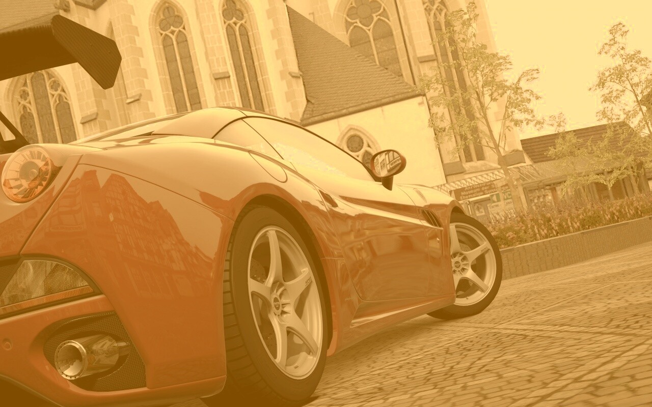 Ferrari на мостовой обои